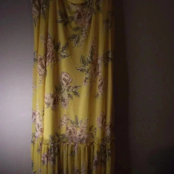 Women's Pastel Yellow Cottagecore Peasant Pairie Coastal Fairycore Maxi Skirt XL - Picture 3 of 8